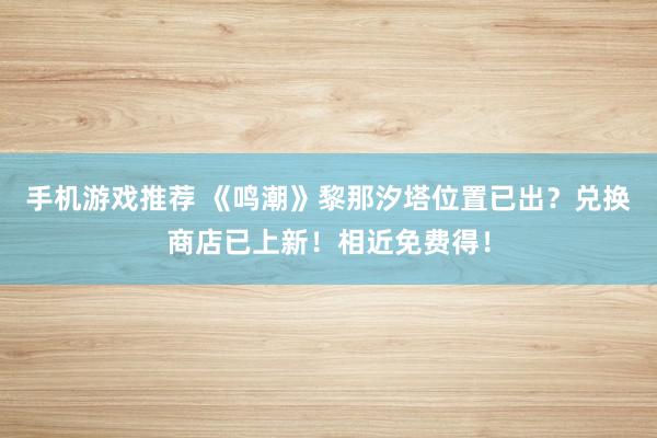 手机游戏推荐 《鸣潮》黎那汐塔位置已出？兑换商店已上新！相近免费得！