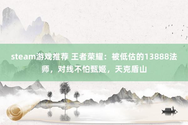 steam游戏推荐 王者荣耀：被低估的13888法师，对线不怕甄姬，天克盾山