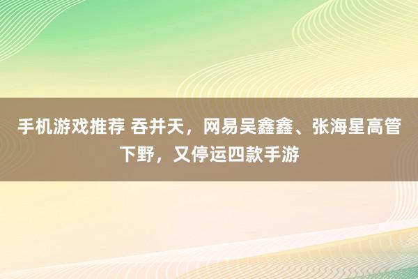 手机游戏推荐 吞并天，网易吴鑫鑫、张海星高管下野，又停运四款手游