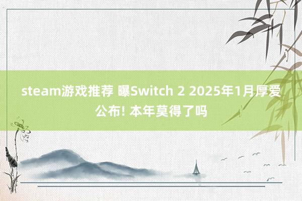 steam游戏推荐 曝Switch 2 2025年1月厚爱公布! 本年莫得了吗