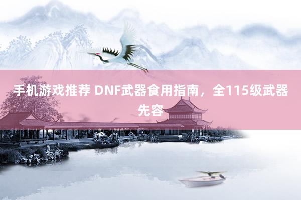 手机游戏推荐 DNF武器食用指南，全115级武器先容